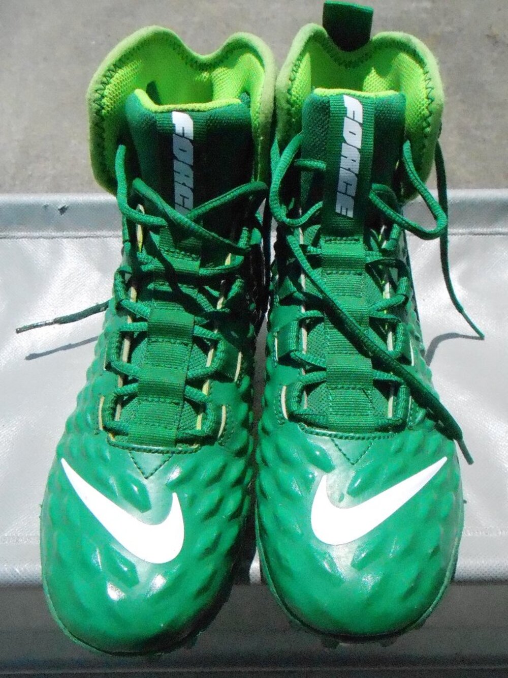 Nike Force Men's Green & White High Top Football Cleats Size-9.5 AQ8155-300